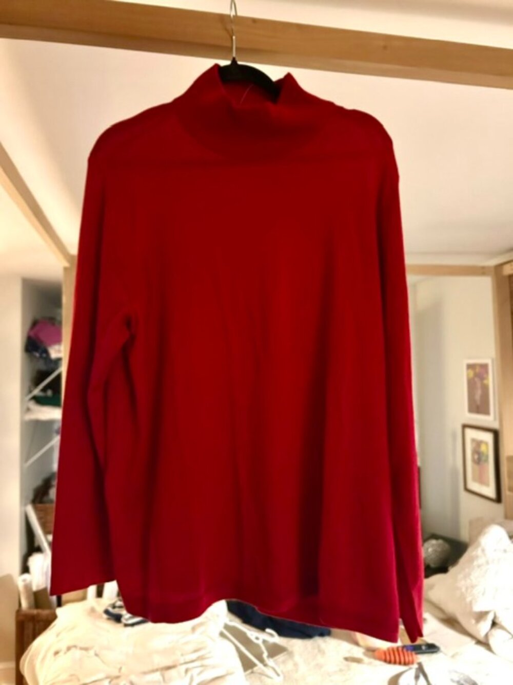 J.Jill Scarlet Red Mock-Turtle Neck Sweater